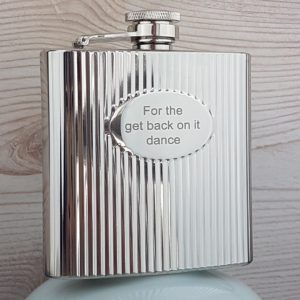 6oz Ribbed Engraved Hip Flask with Free Engraving