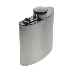 Personalised 4 oz Plain Pewter Kidney Hip Flask with Captive Top
