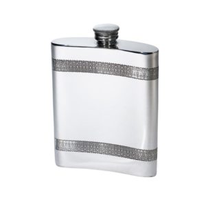 Personalised 6 oz Gothic Bands Pewter Kidney Hip Flask