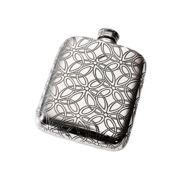 Personalised Triquetra 4 oz Pewter Pocket Hip Flask
