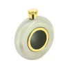 Round Window Engraved Hip Flask with Gold Trim, Presentation Box, FREE FUNNEL & FREE ENGRAVING