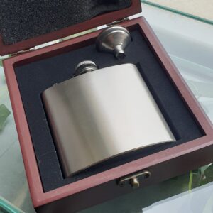 Alternative view of Personalised Engraved Stainless Steel Hip Flask Gift Set