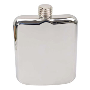 Luxury 6oz personalised stainless steel hip flask with mirror polish. Ideal gift for Best Man, Groomsman, birthdays, weddings and Father’s Day.