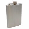 Elegant 8oz kidney-shaped satin hip flask with optional engraving, ideal for Best Men, Groomsmen, stag dos, birthdays, or Father’s Day gifts. Supplied in a gift box.